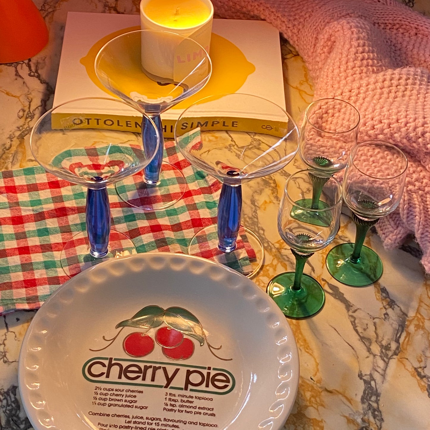 blue bubble martini glass.