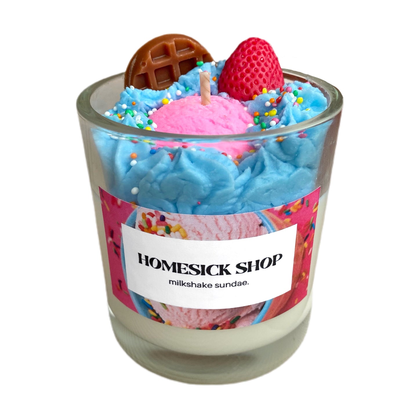 ‘milkshake sundae’ large candle.