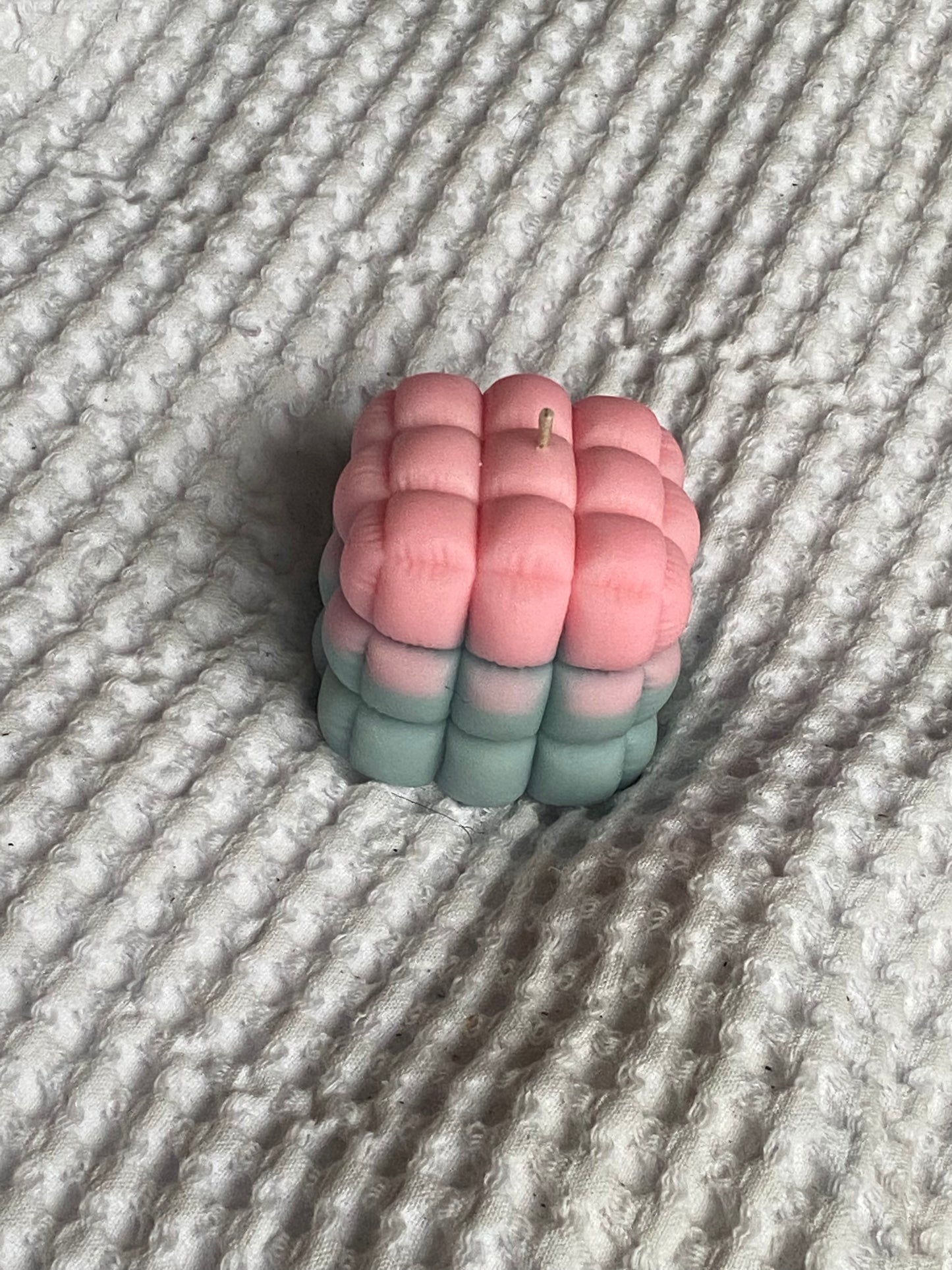 puff candle 1 | baby aqua + pink